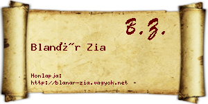 Blanár Zia névjegykártya